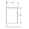 Geberit Smyle Square 500.353.00.1 Тумба под раковину 73.4x61.7x47см, Белый / Высокоглянцевое покрытие