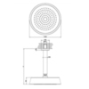 Gessi Cono 45150#031 Душевая головка потолочная, высота изготавливается под заказ, с защитой от известкового налёта, цвет: хром