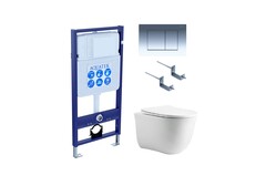 Aquatek Классик SET AQUATEK КЛАССИК CM-010 4В1 Инсталляция с унитазом и клавишей, цвет: белый фото