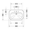 Duravit 1930 Series 438800030 Раковина с перел., и 3 отв. под смес., 80х55х Н: 20.5см, цвет: Белый