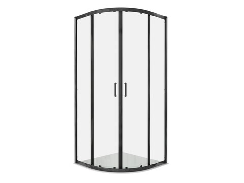 Aquatek AQ.RO.090.1BL AQ.RO.090.1BL Душевой уголок 1/4 круга, двери раздвижные 900x900x2000, профиль черный, стекло прозрачное 6мм