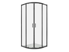 Aquatek AQ.RO.090.1BL AQ.RO.090.1BL Душевой уголок 1/4 круга, двери раздвижные 900x900x2000, профиль черный, стекло прозрачное 6мм фото