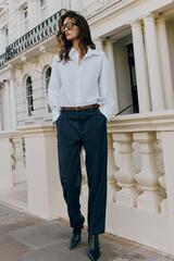 ZARA УКОРОЧЕННЫЕ БРЮКИ С РЕМНЕМ, МОРСКОЙ СИНИЙ