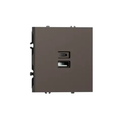 USB зарядное устройство, 20Вт тип A, С, мокко DONEL S08