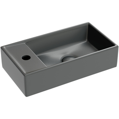 Ceramica Nova Element CN6051RMDH Умывальник подвесной прямоугольный (чаша справа, отверстие под смеситель слева), 41.7x21.7, цвет: темный антрацит матовый фото