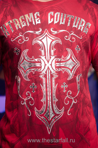Xtreme Couture | Футболка мужская ELEVENTH HOUR X1663 от Affliction принт спереди крест