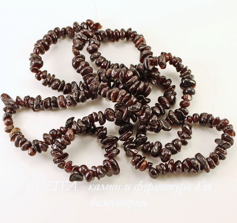 Бусина Гранат, крошка, 3-8 мм, нить