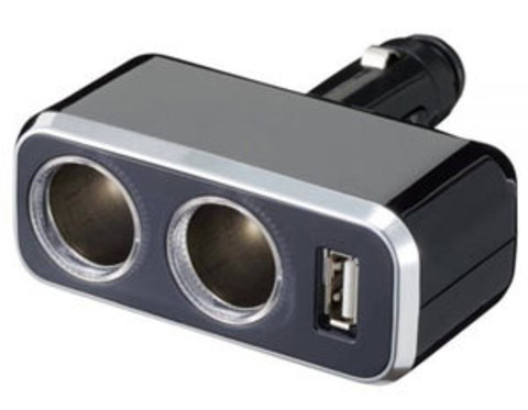 Разветвитель на 2 гнезда + USB FIZZ-849 Разветвитель на 2 гнезда + USB FIZZ-849