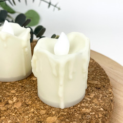 Свеча светодиодная на батарейках, пластиковая, 4 см, теплый свет, набор 3 шт.