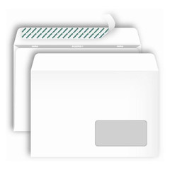 Конверт Postfix Bong С5 80 г/кв.м белый стрип с внутренней запечаткой с правым окном (1000 штук в упаковке)