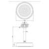 Gessi Cono 45152#031 Душевая головка потолочная, шарнирная, с защитой от известкового налёта, цвет: хром