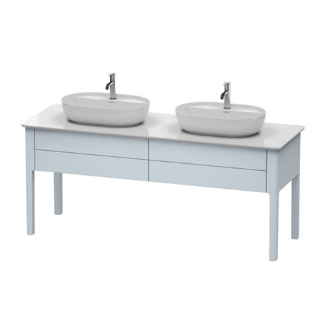 Duravit Luv LU9562B9797 База напольная, для двух раковин 743x1788x570, 2 выдв.ящика, цвет светло-голубой шелковисто-матовый