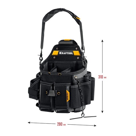 KRAFTOOL KPB-23 поясная сумка с быстросъёмным креплением FastClip, 290 х 310 мм (38766)
