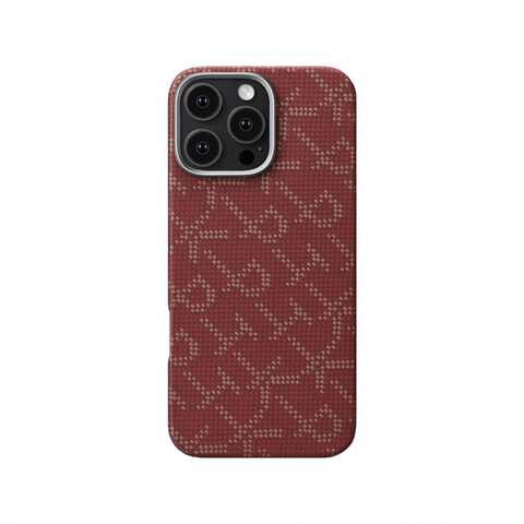 Чехол Pitaka Tactile Woven для iPhone 16 Pro Max, Красный монограм |Monogram Gold/Red