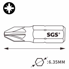 Бита PZ4 х32мм S2 3шт SGS 6332-PZ4-3