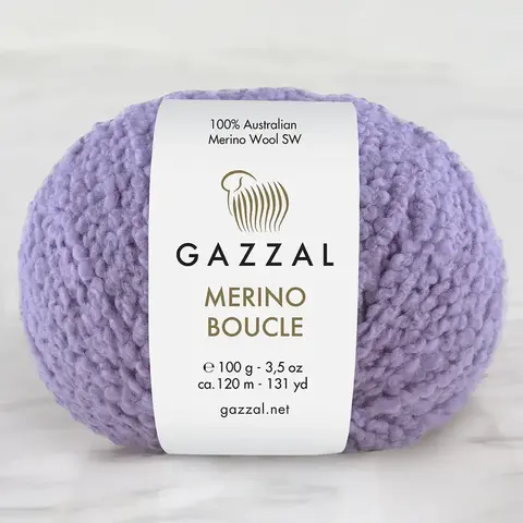 Пряжа Gazzal Merino Boucle 3772 пыльная сирень