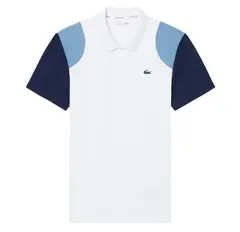 Теннисное поло Lacoste Ultra Dry Colour-Block Sport - white/blue/navy blue