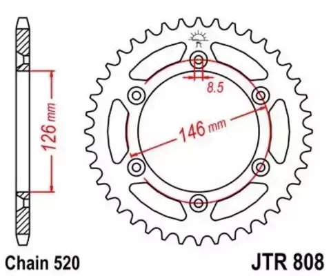 Звезда ведомая JTR808 47SC