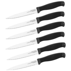Фото Набор из 6-ти ножей для стейка Cold Steel Six Steak Knife Set, сталь 1.4116, рукоять кратон, черный