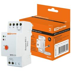 Фотореле IP65, 2-100 лк, 20 А, DIN-рейка с датчиком IP65, TDM, ФРЛ-11, SQ0324-0019