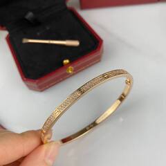 16237- Браслет LOVE small model pave lux качество white/rose/yellow VGOLD