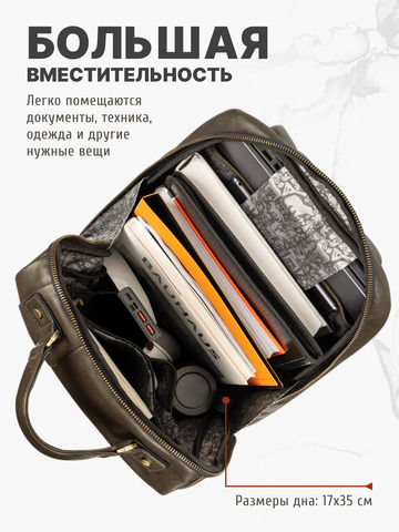 Кожаный рюкзак цвета зелёного хаки