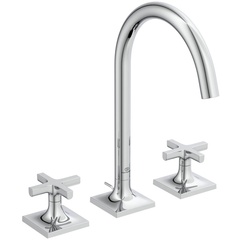 Ideal Standard Joy Neo BD143AA Двурукоятковый смеситель для раковины под 3 отверстия, с донным клапаном, 5 л/мин Chrome (Хром) фото