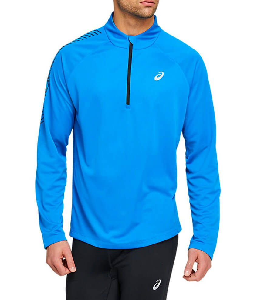 Asics Icon Ls 1/2 Zip футболка с длинным рукавом мужская синяя