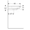 Geberit myDay 135430600 Раковина двойная 130x48см, белый / Специальное керамическое покрытие KeraTect
