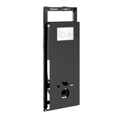 WasserKRAFT Salm 27TLT.010.ME.BL.WH01 Инсталляция для унитаза с клавишей, цвет: чёрный, белый фото