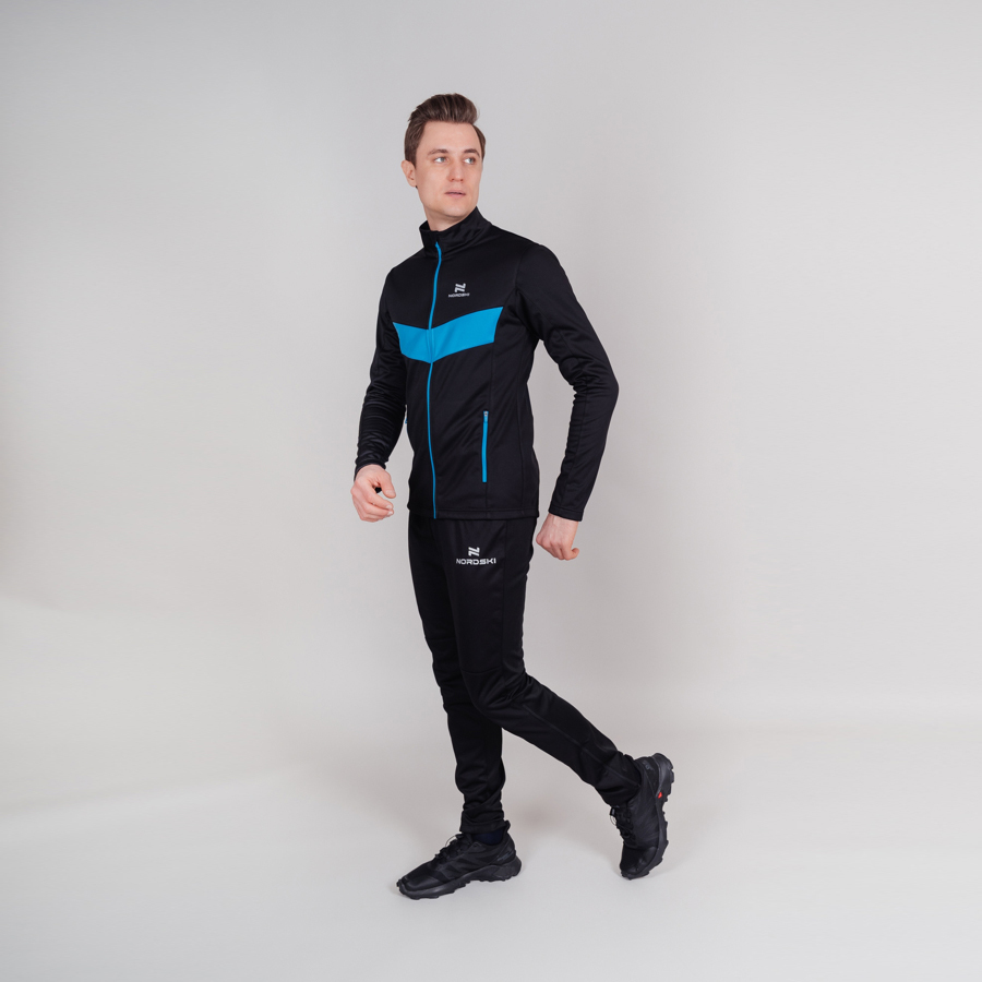 Мужская утепленная разминочная куртка Nordski Base black-blue - 9