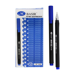 
          Ручка шариковая, Basir, синие чернила, чёрный матовый корпус, 12 шт