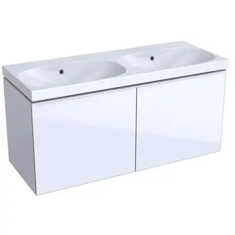 Geberit Acanto 500.613.01.2 Тумба под раковину, 119x53.5x47.6см, белый / ультраглянцевый лакированный, белый / глянцевое стекло