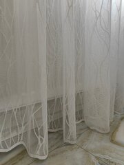 Тюль в гостиную INVA жаккард с рельефным рисунком "Волны" 260х600/белый