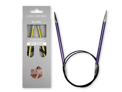 Lana Grossa круговые спицы, алюминий (rainbow)