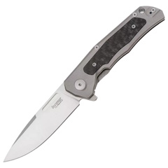 Фото Складной нож LionSteel Q4TTRO, сталь MagnaCut, рукоять титан, серый