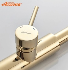 Смеситель для кухни черный + золото с гибким изливом Accoona A4890WF-1