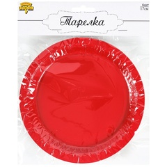 Тарелки однотонные, Красный, 17 см, 6 шт.