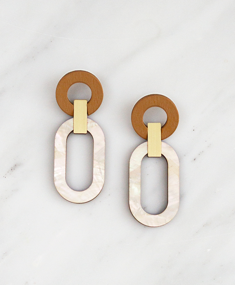 Серьги Lora II Earrings Mother of Pearl