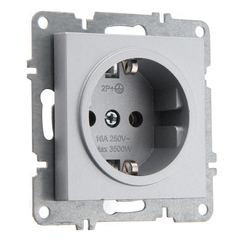 Розетка с заземлением 16А 250В ARVIA Electric, металлик 50032000217