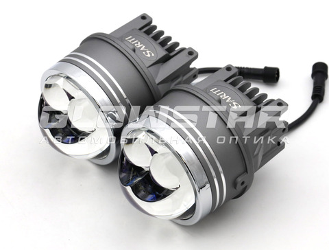 Светодиодные ПТФ Sariti N5 Blue Lens, 3.0 дюйма, 12V, 45/76W, 6000K, универсальное крепление (комплект, 2шт)