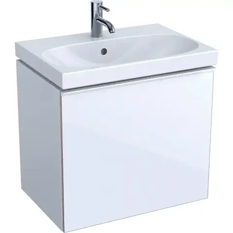 Geberit Acanto 500.614.01.2 Тумба под раковину, 59.5x53.5x41.6см, белый / ультраглянцевый лакированный, белый / глянцевое стекло