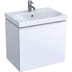 Geberit Acanto 500.614.01.2 Тумба под раковину, 59.5x53.5x41.6см, белый / ультраглянцевый лакированный, белый / глянцевое стекло фото