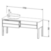 Duravit Luv LU9563L3939 База напольная, 743x1788x570, 2 выдв.ящика,раковина слева, цвет скандинавско белый шелковисто-матовый
