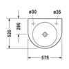 Duravit Architec 449580008 Раковина без перелива, с 1 отв. под смес. справа, 575x520мм, цвет: белый