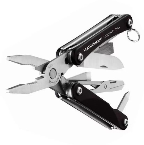 Мультитул-брелок Leatherman Squirt PS4 Black, 9 функций (831233) цвет чёрный | Multitool-Leatherman.Ru