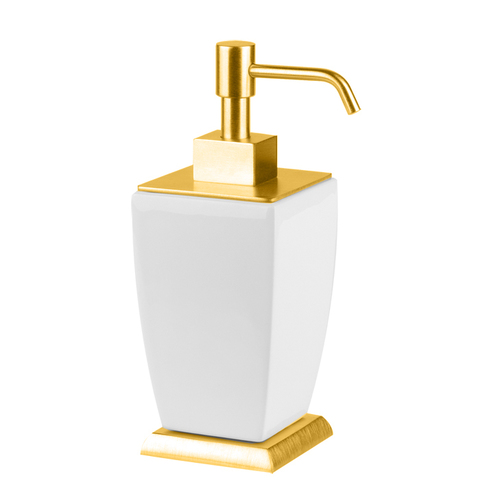 Gessi Mimi 33238#080 Дозатор для жидкого мыла настольный керамический, цвет: золото/белый
