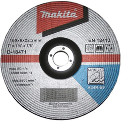Шлифовальный диск для стали 180х6х22,23 мм Makita D-18471