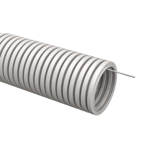 Труба гофрированная ПВХ d 32 с зондом серый CTG20-32-K41-010I IEK , 10м  (IEK) 89-6-1-3201