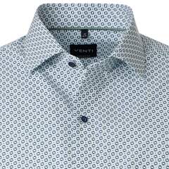 Сорочка мужская Venti Modern Fit 226110131-300 с сине-зеленым принтом, короткий рукав